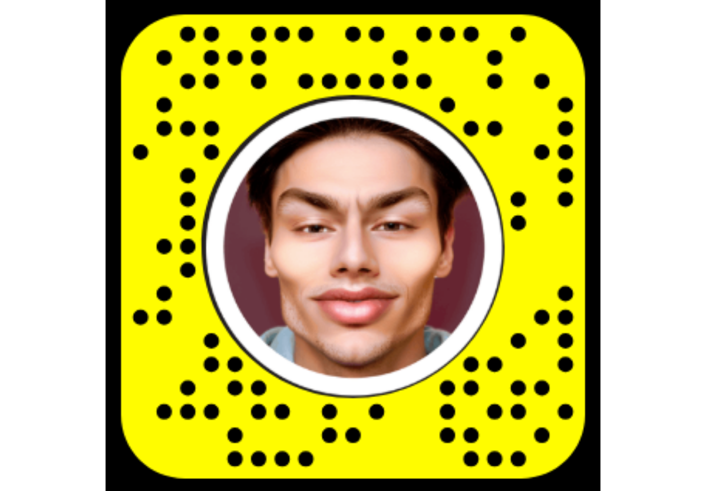 Distorted face with stretched features from Snapchat filters