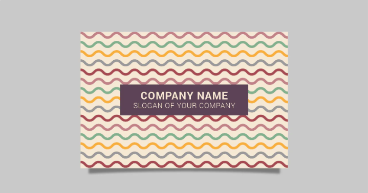 Curved, cozy business card with soft patterns