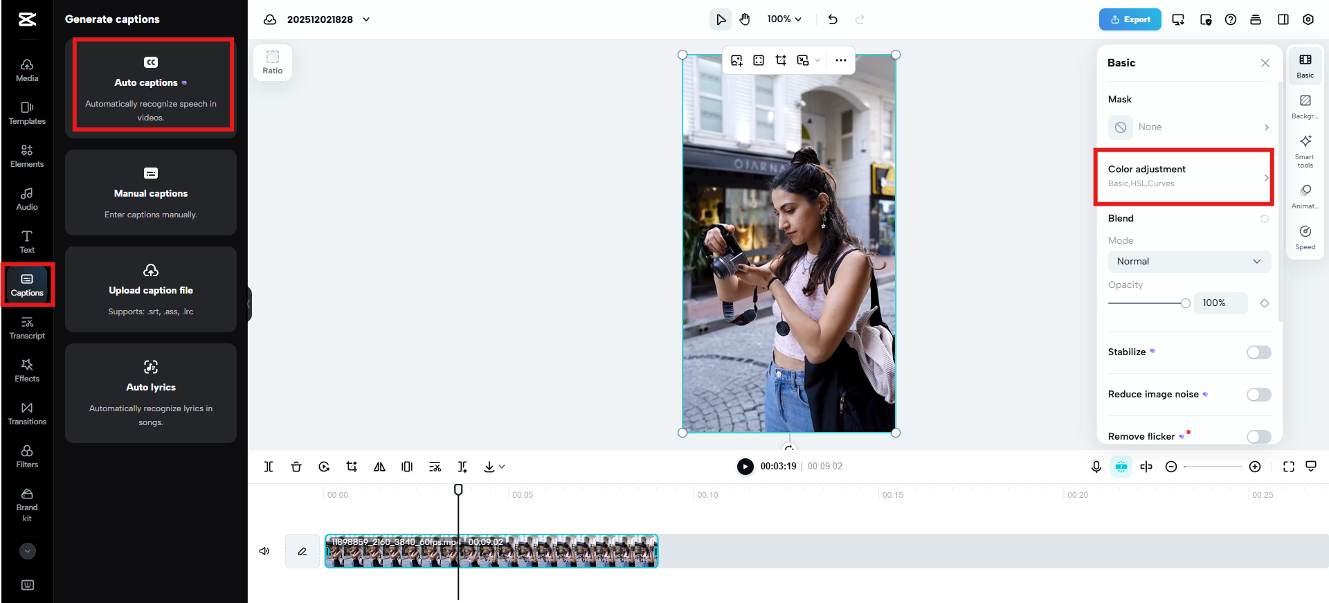 添加字幕、轉場效果和動態效果