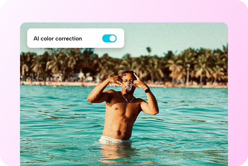 AI color correction unifying vlog footage for a smooth look