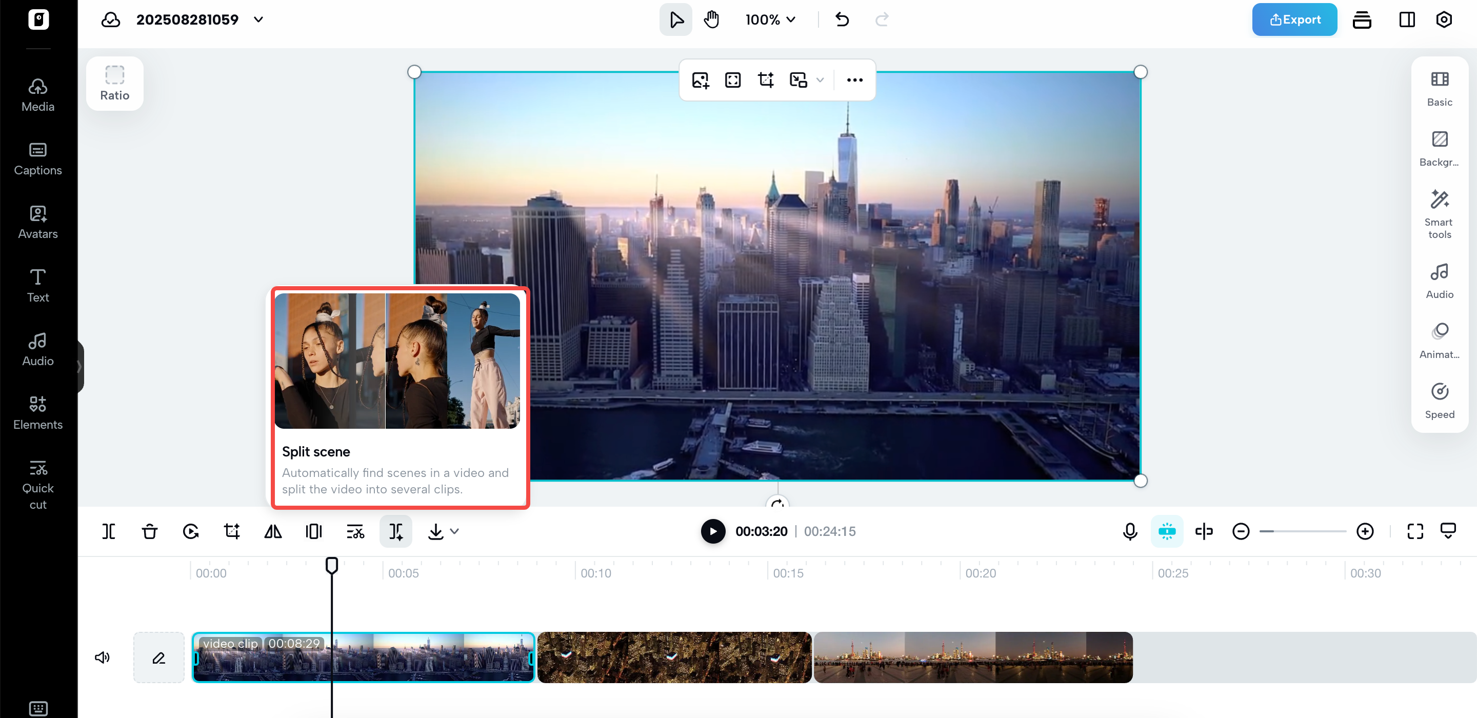 Divida vídeos automaticamente