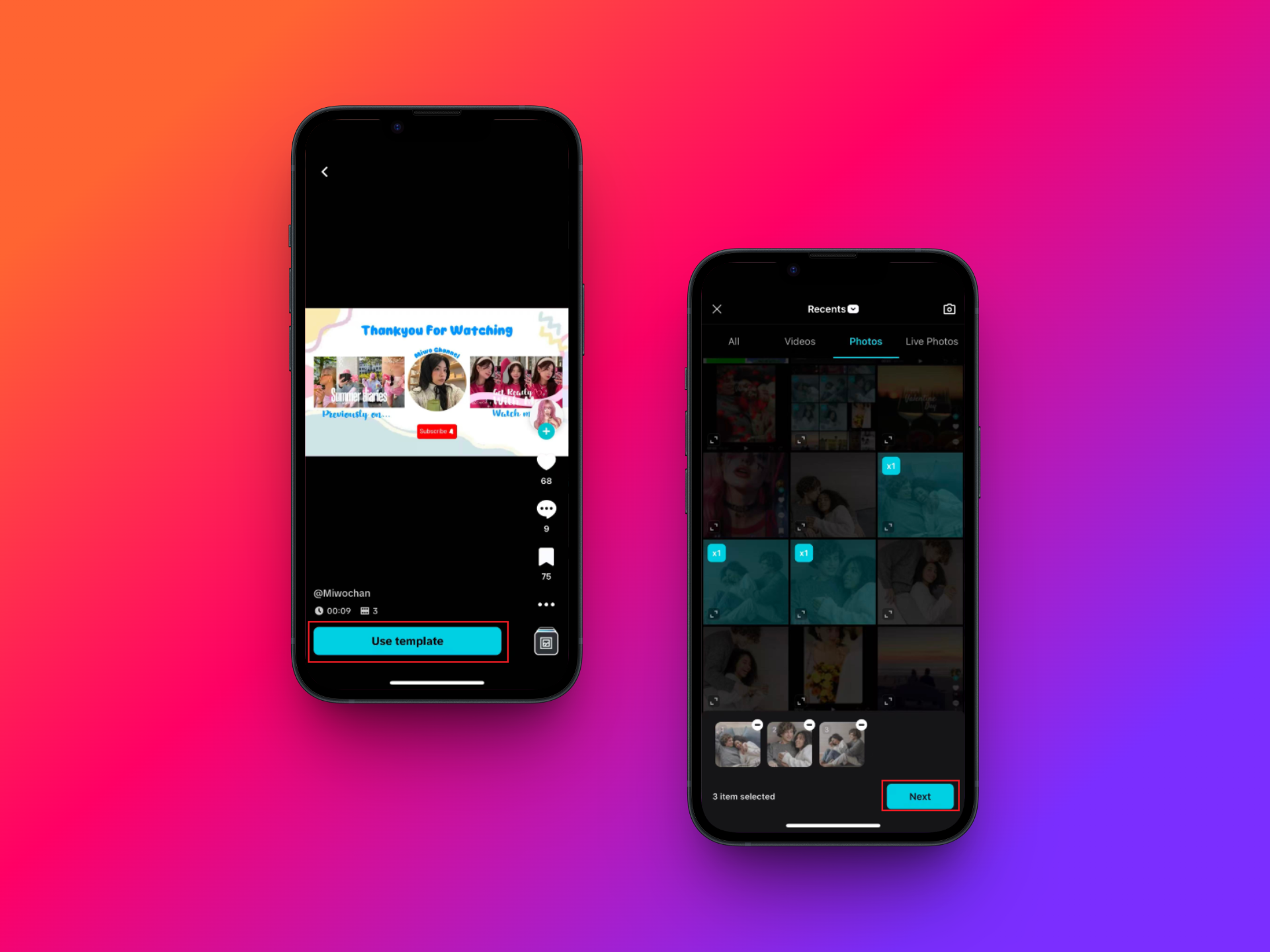 Replace the placeholder images with your own images