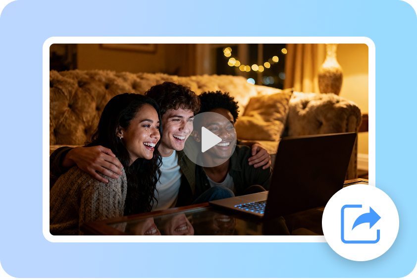  Friends sharing a heartfelt friendship video.