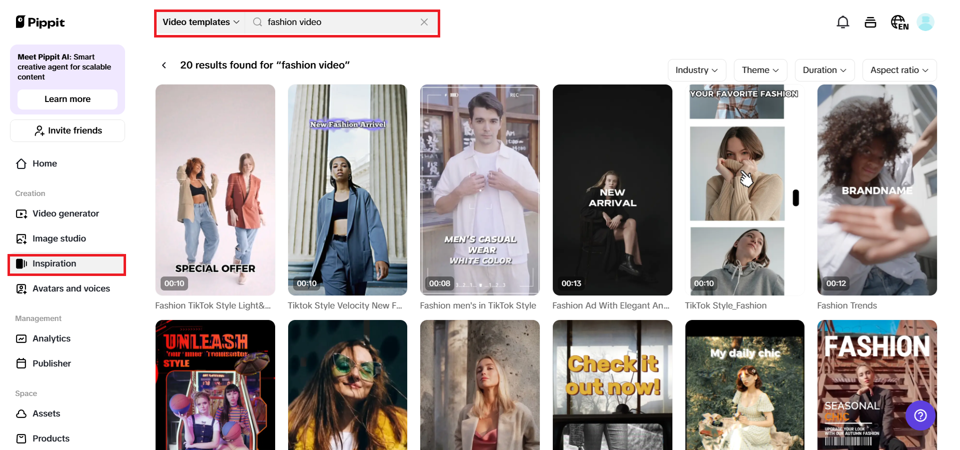 Wide range of templates