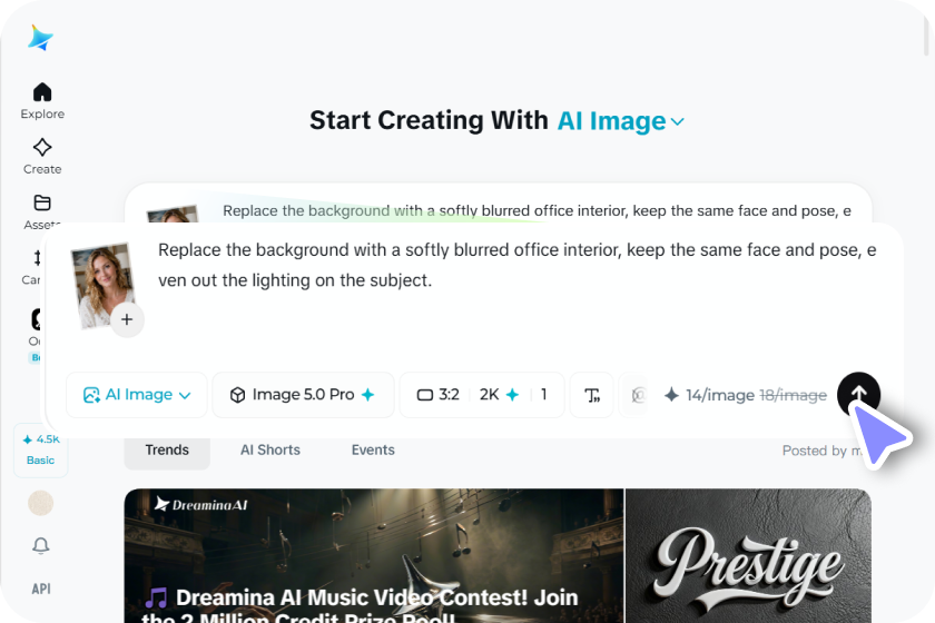 Upload your photo and describe the edit
