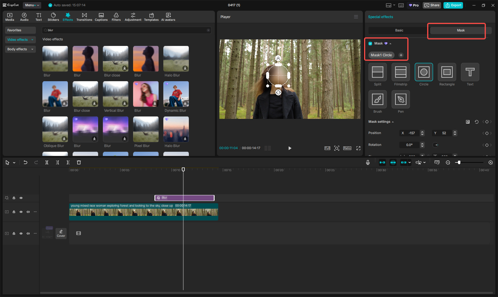 טשטוש אובייקט ספציפי