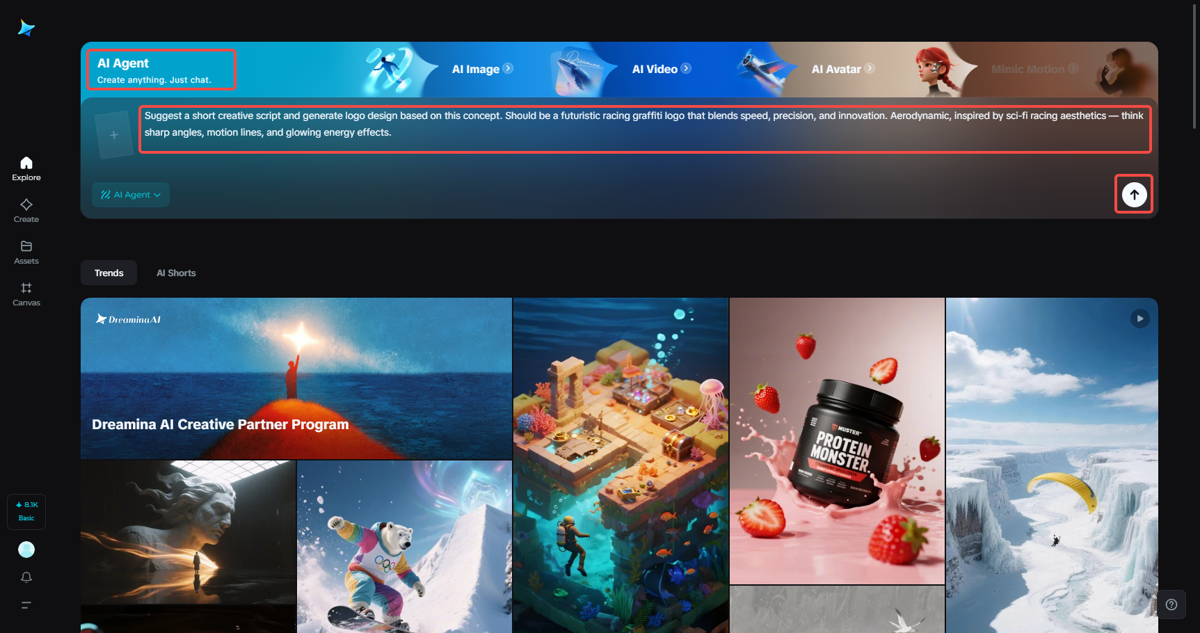 Upload images and enter a prompt