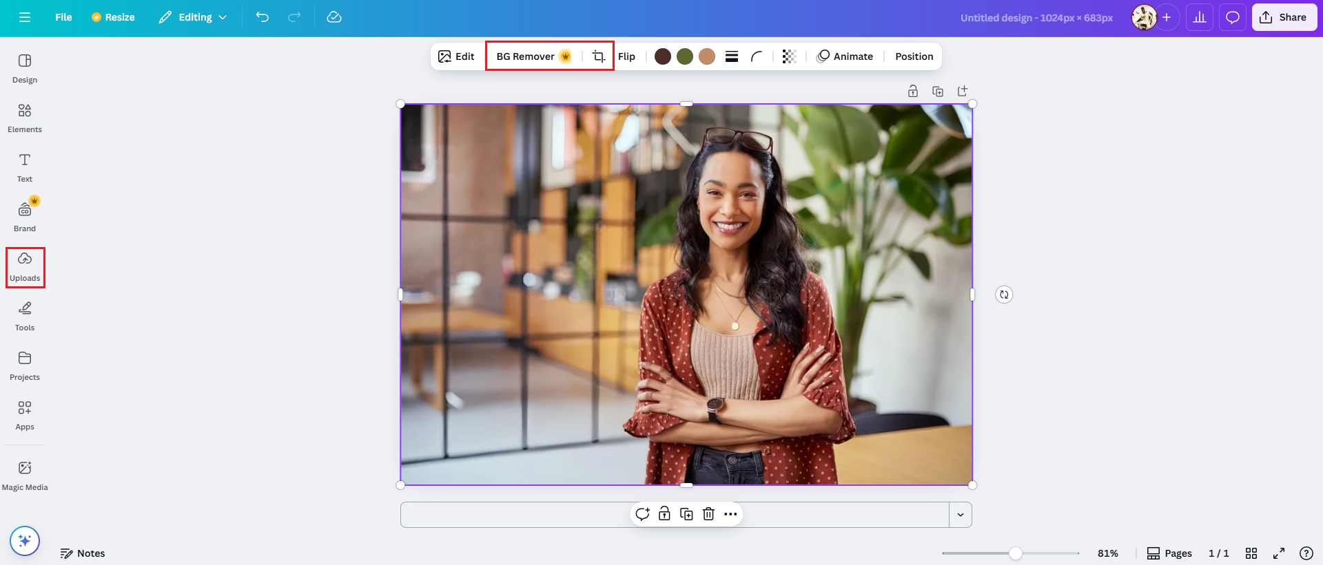 Select the cutout tool