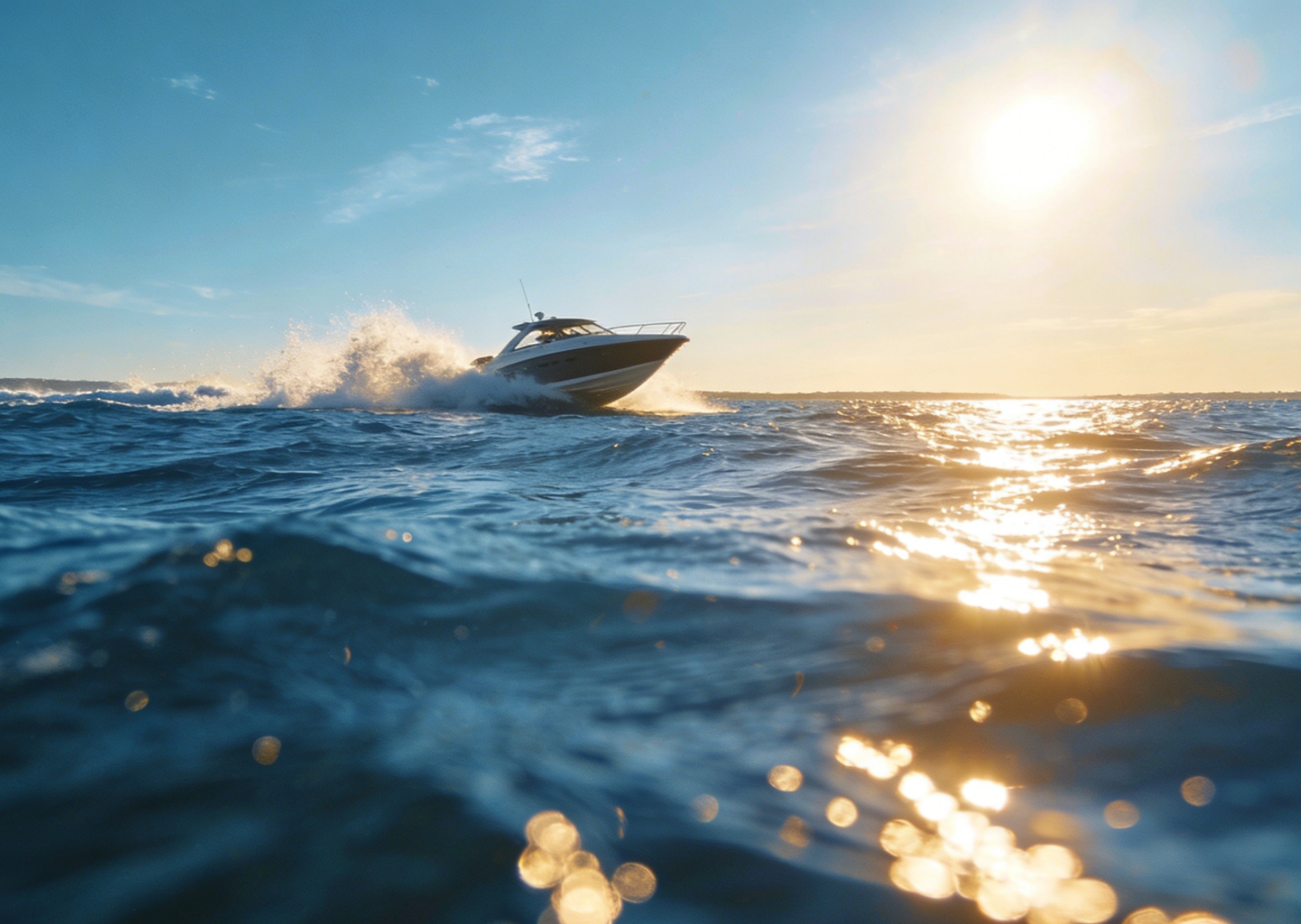 Animate a speedboat racing across the sea