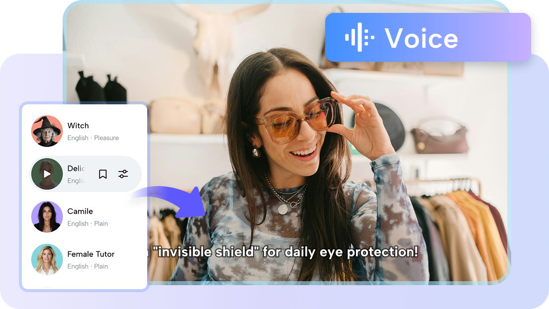 Voiceover options in CapCut Web's free image-to-video generator