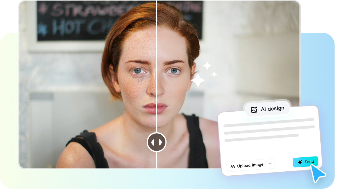 One-click AI blemish removal naturally