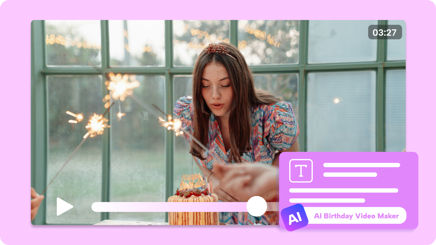 Ai criador de vídeo de aniversário