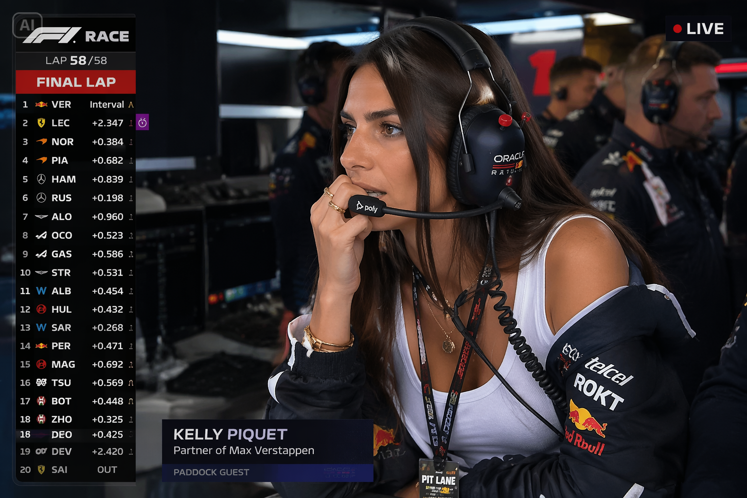 AI F1 live TV broadcast screenshots mobile background image