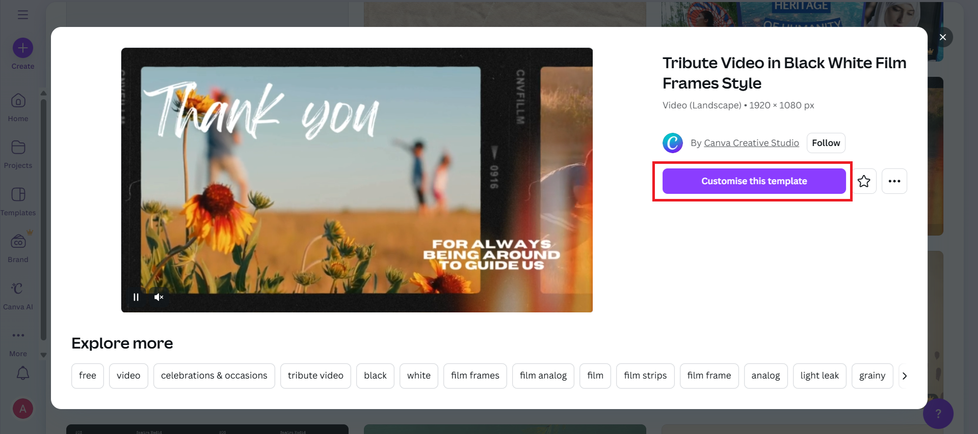 Choose and open your desired template