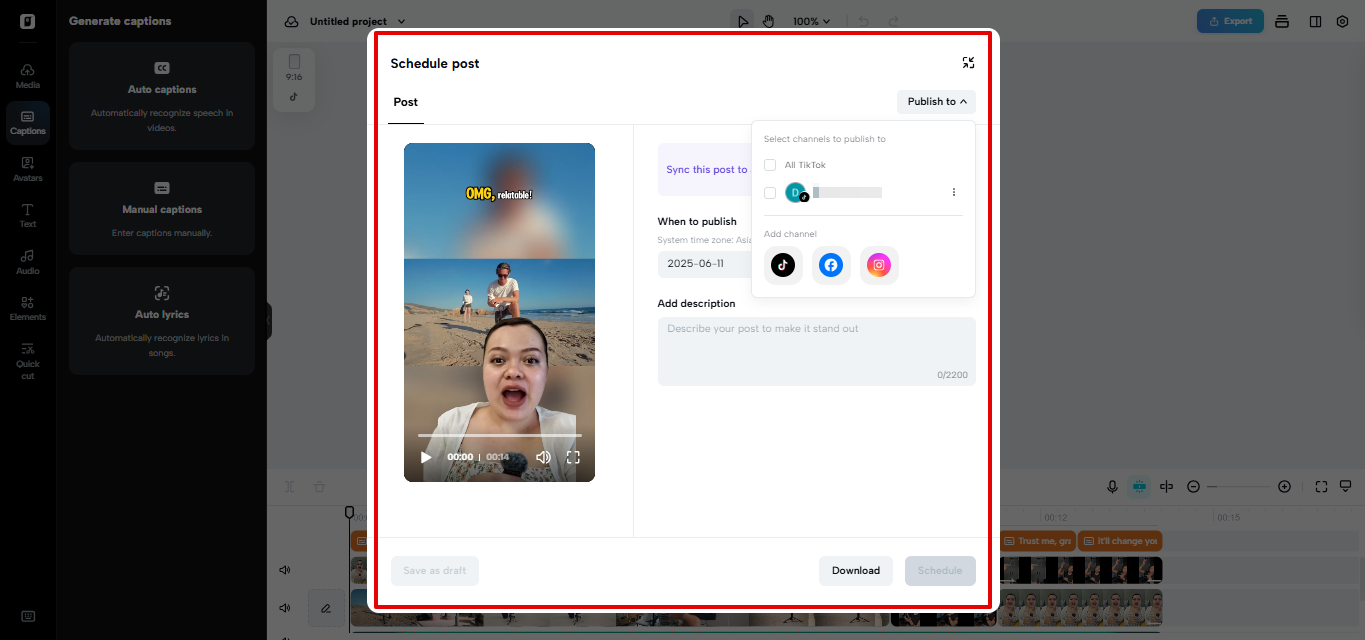 Content publisher in Pippit