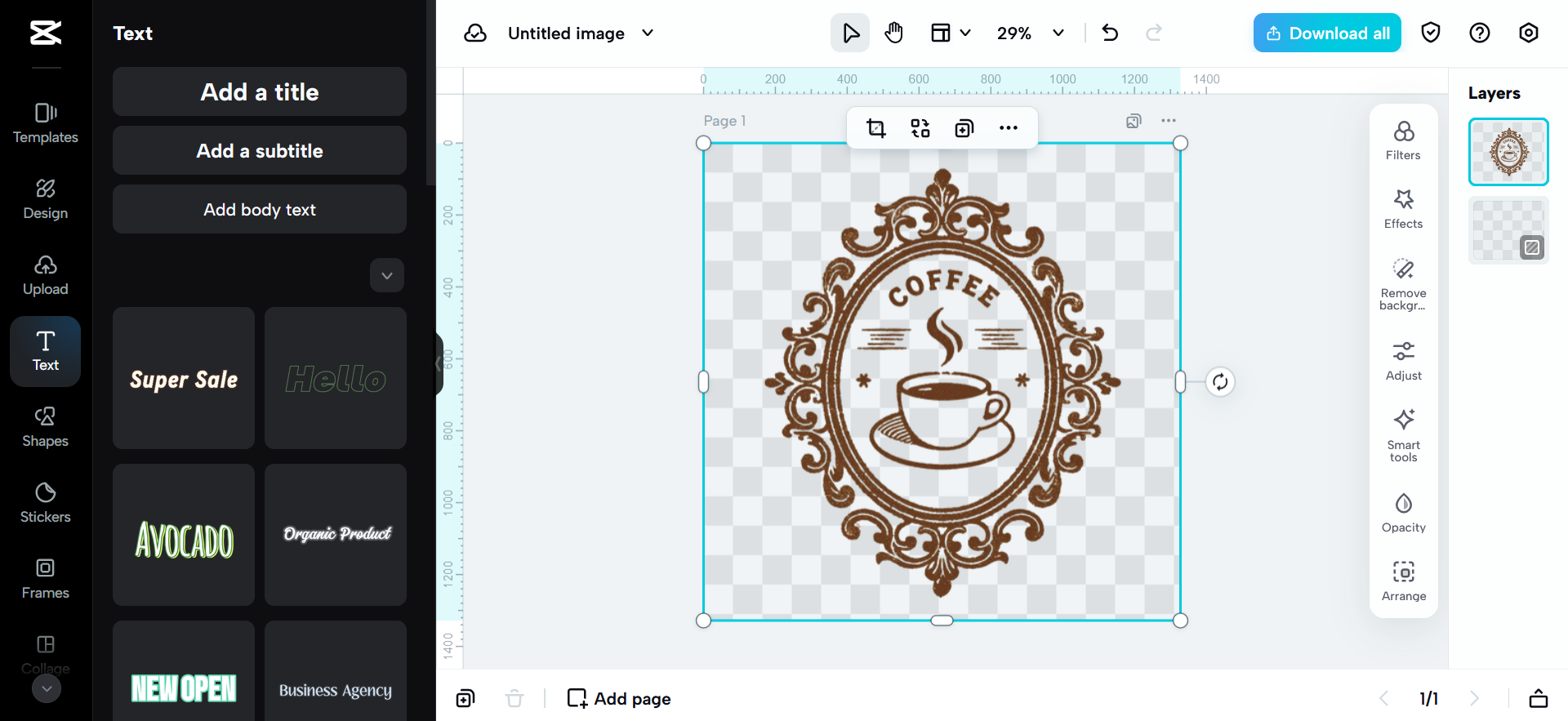 CapCut Web logo background remover
