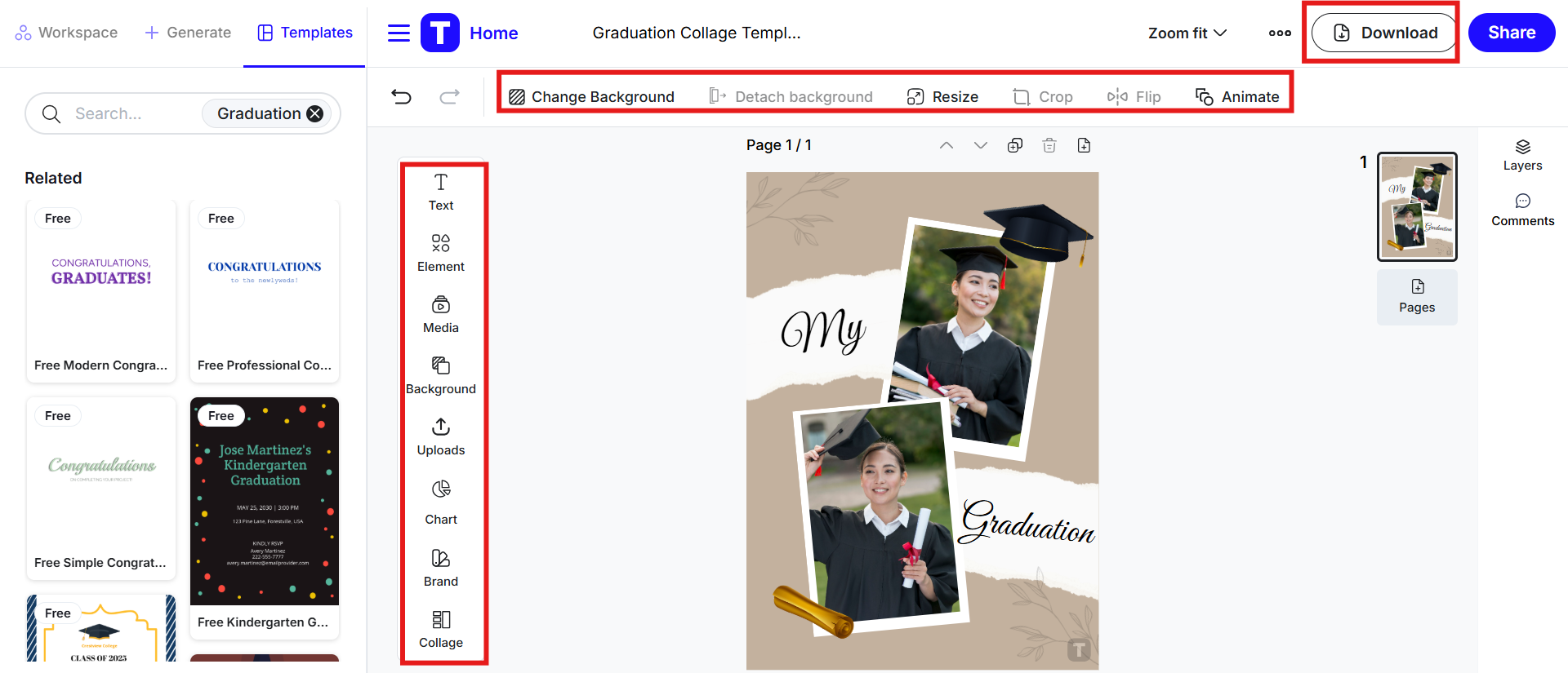 Anpassa &amp; ladda ner