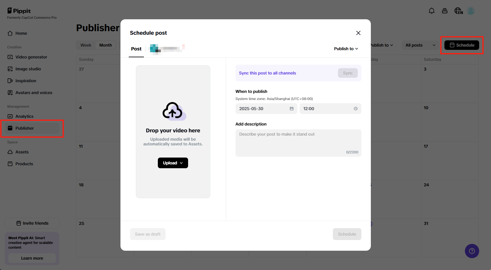 Pippit auto publisher