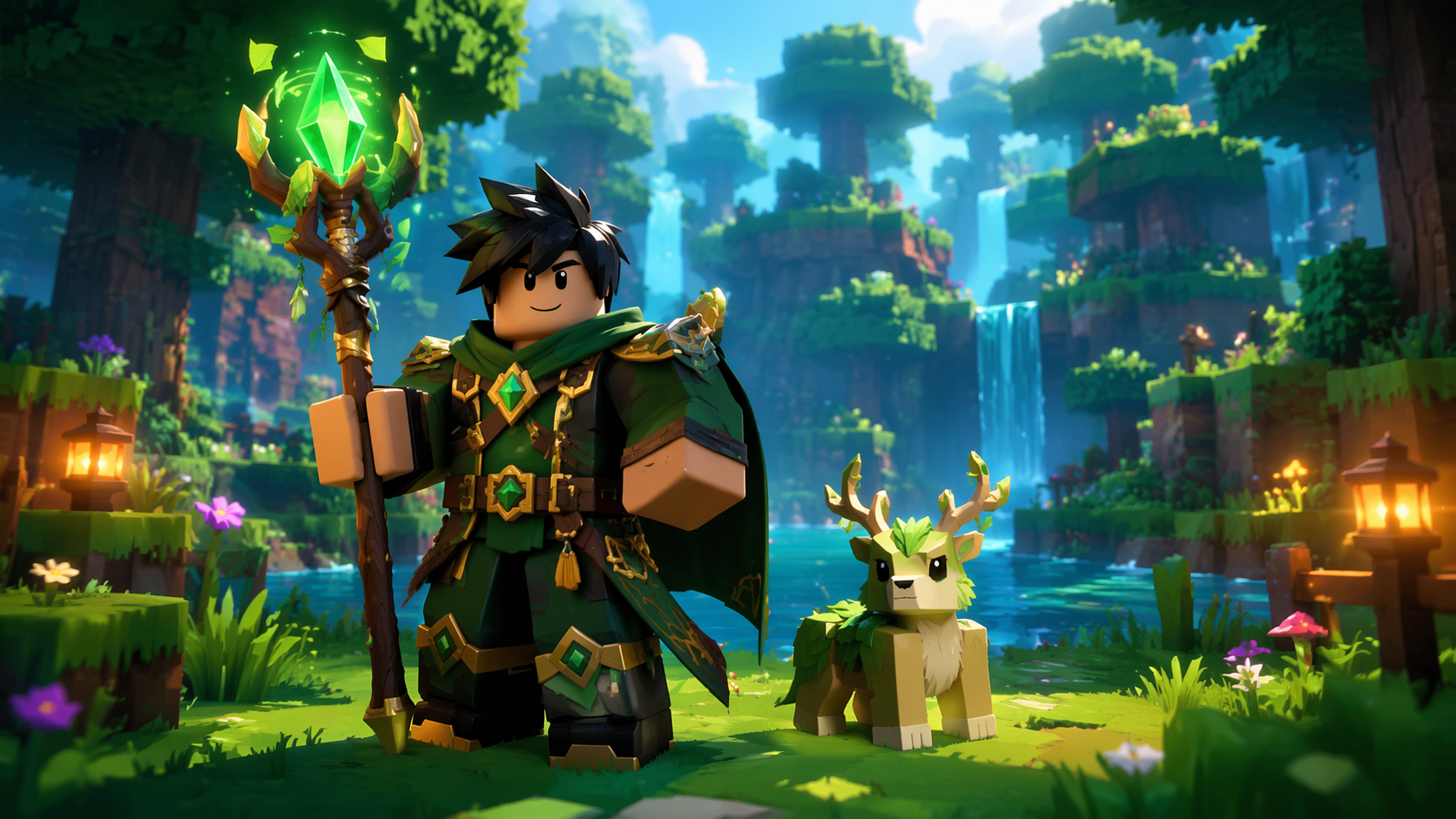 Contoh gesaan penapis Dreamina roblox 5: Avatar fantasi dengan haiwan peliharaan