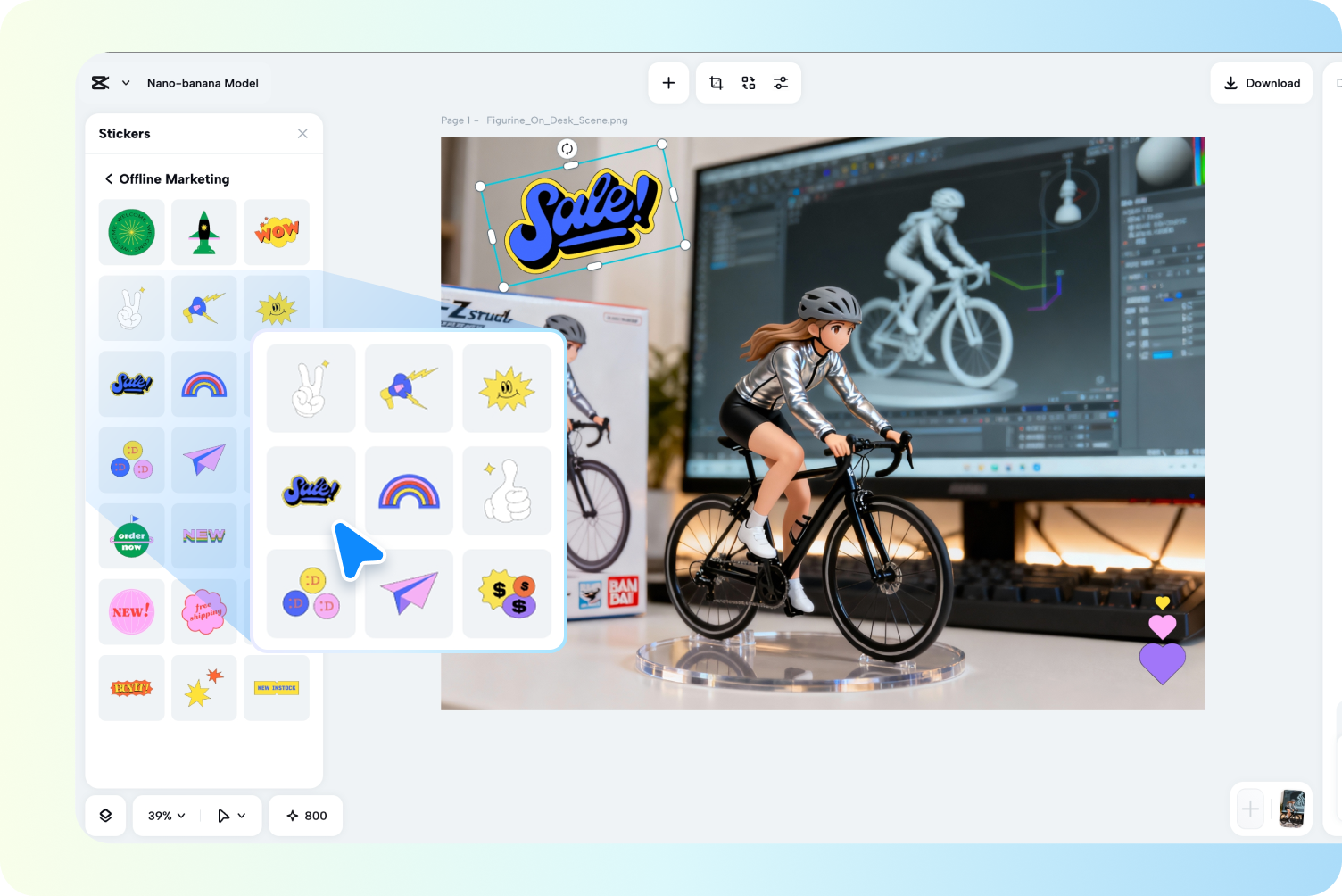 Sempurnakan visual yang dihasilkan dengan editor foto online