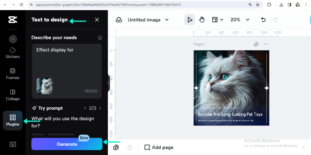 text to design