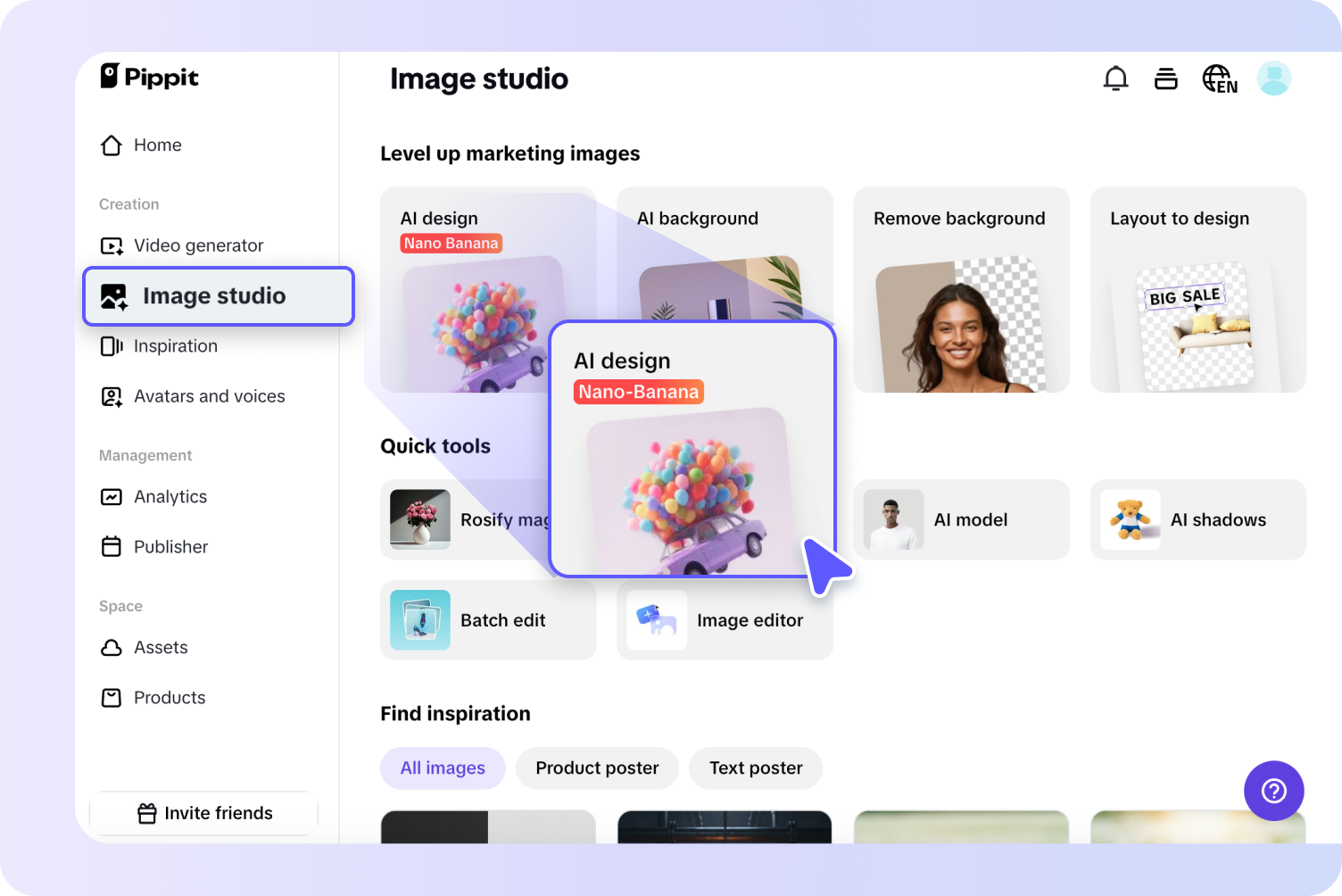 Buksan ang AI na kasangkapan sa disenyo.