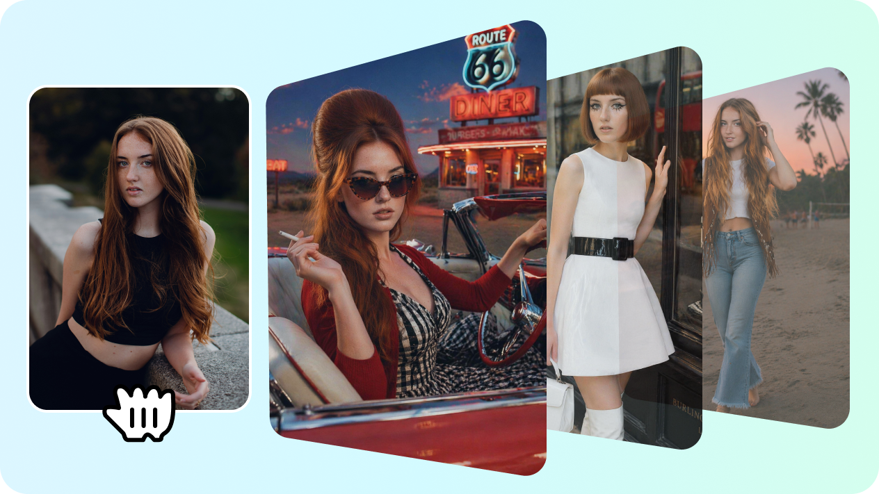 Low-cost pin-up photoshoot creation