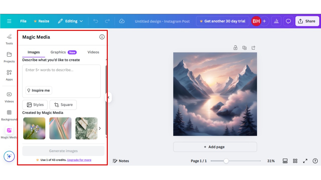 Canva AI content creator