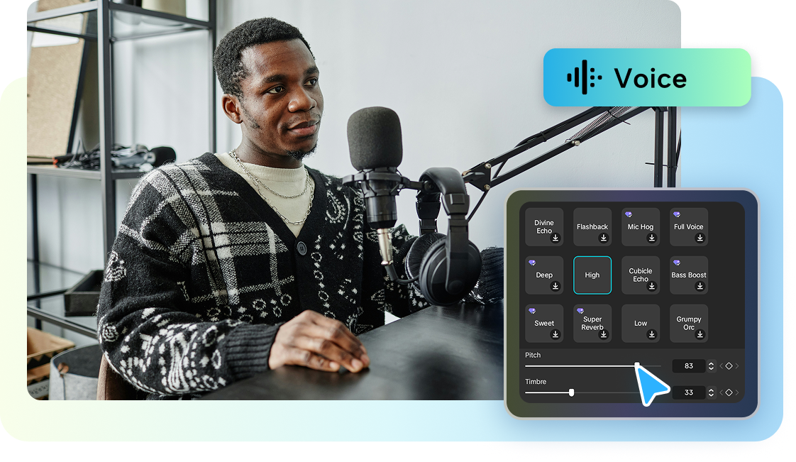 Customizable voice filters for pitch, speed, and tone adjustments