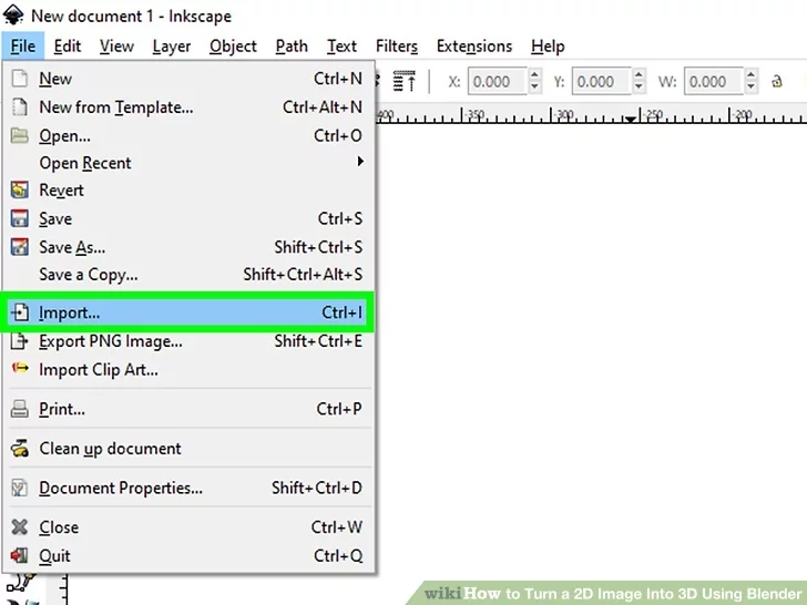 Impor gambar ke dalam alat Inkscape