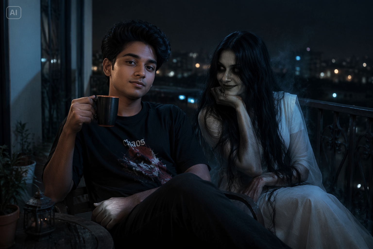 Ghost GF Couple AI Photo