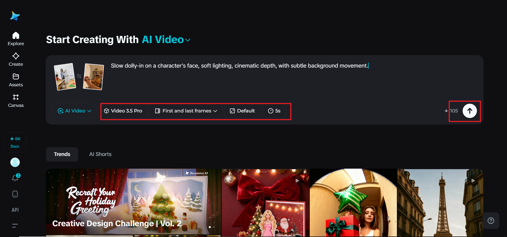 Select the model and generate