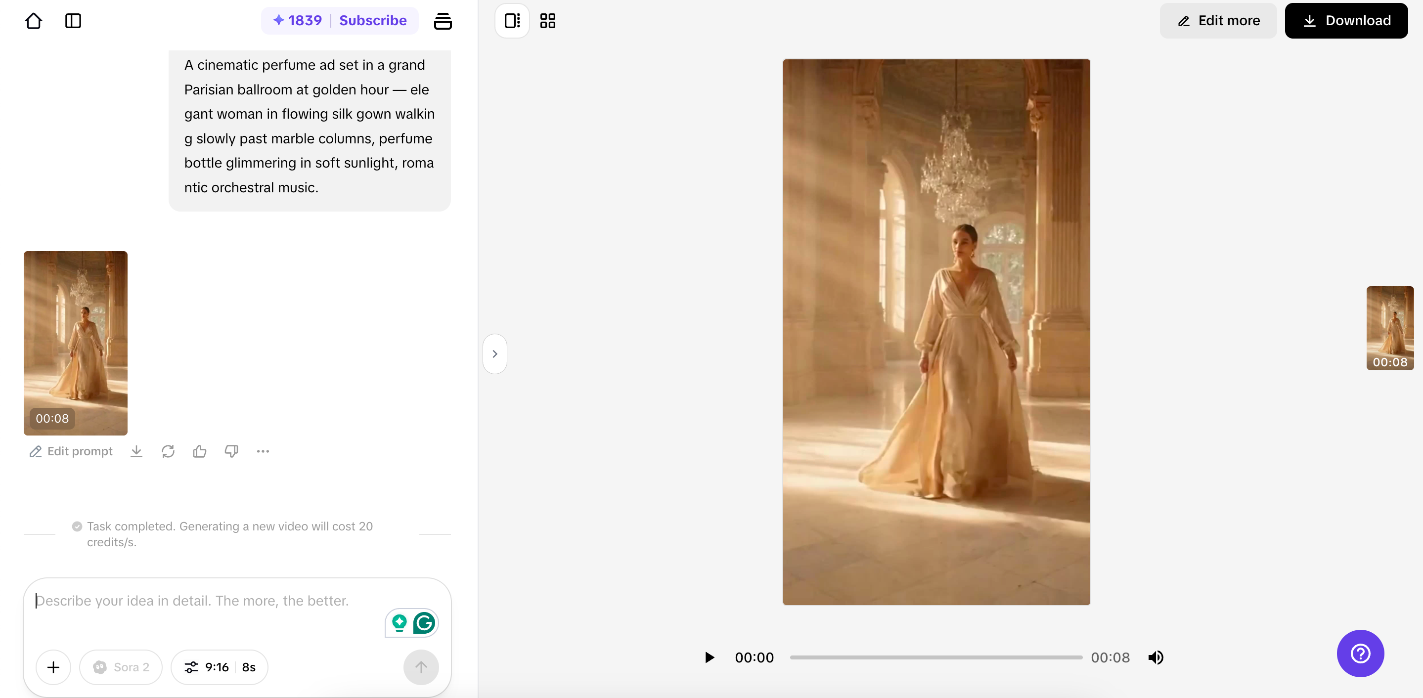 Quick edit and export video