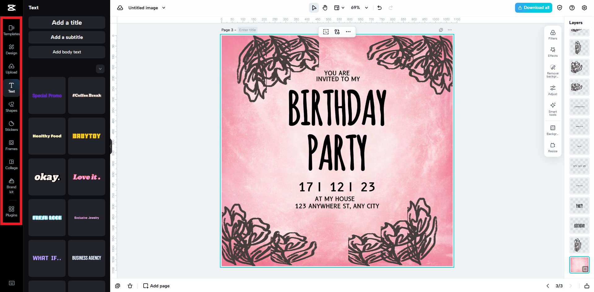 Customize with stickers, text, collages