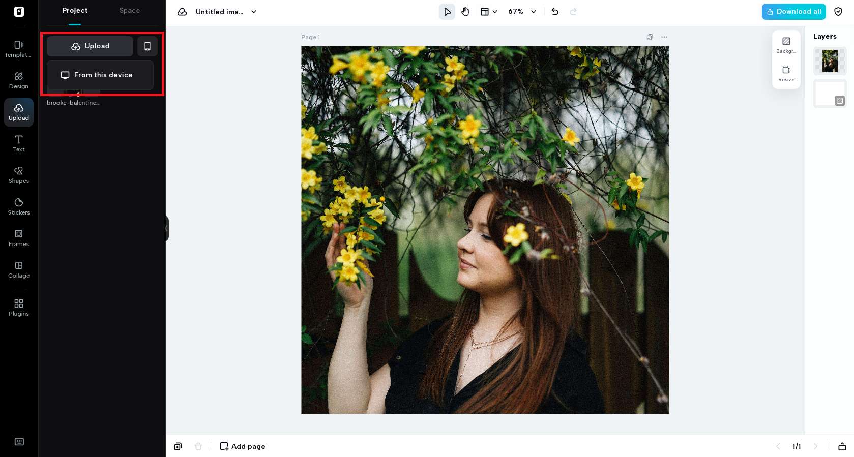 Option to use the image of your choice