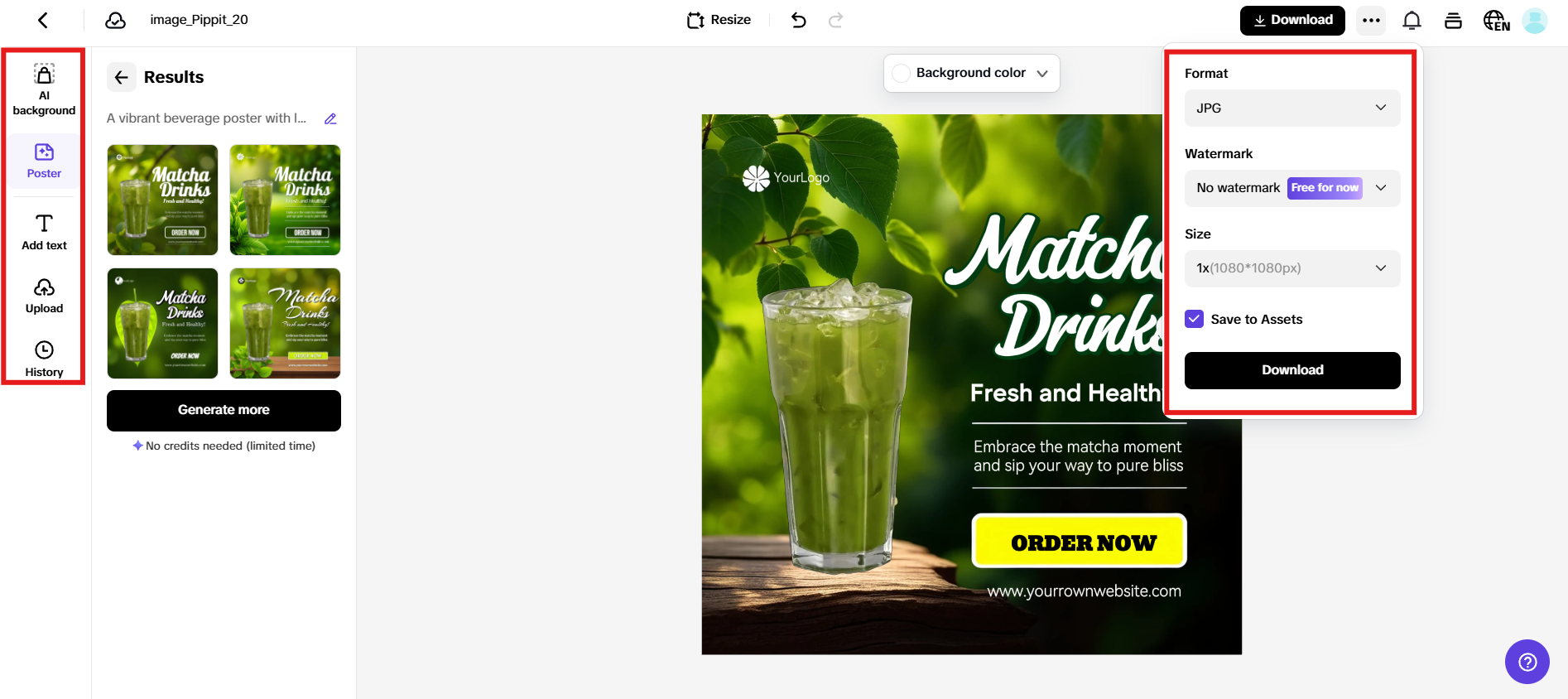 Customize and download the poster