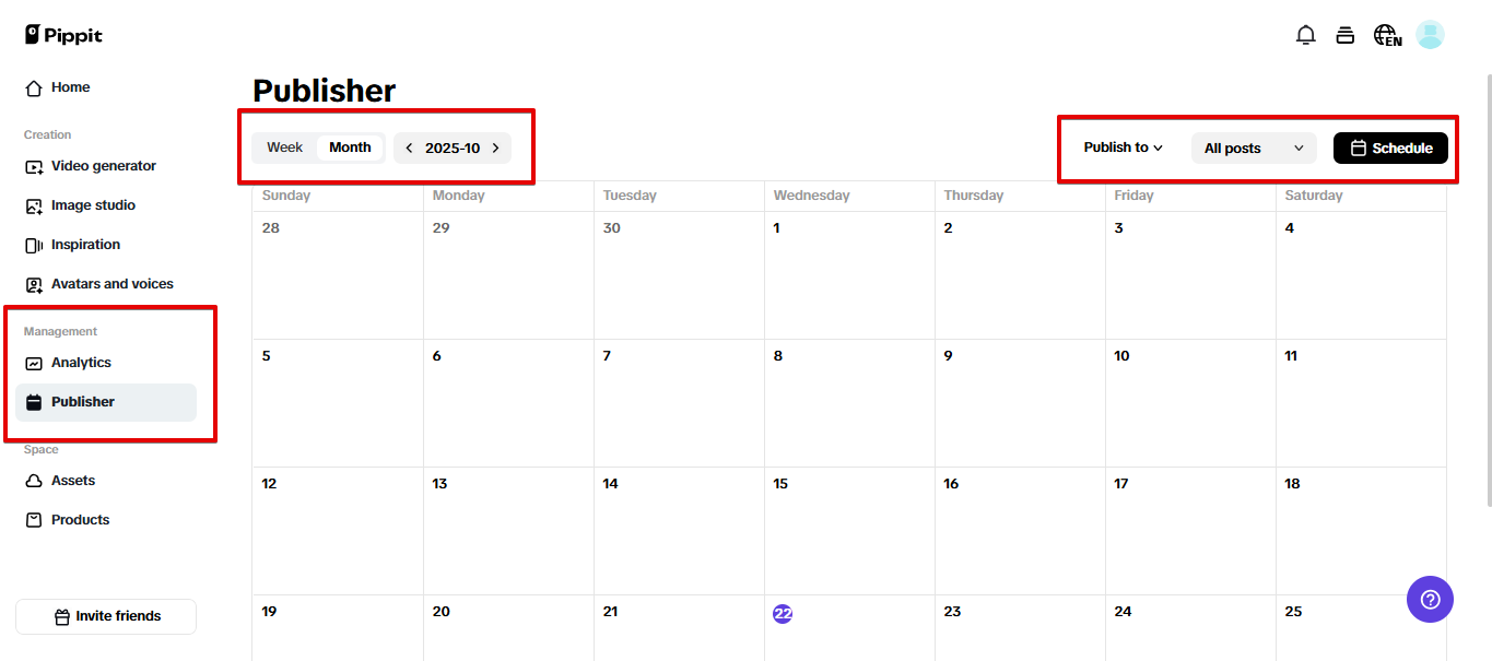 Auto publisher and analytics in Pippit