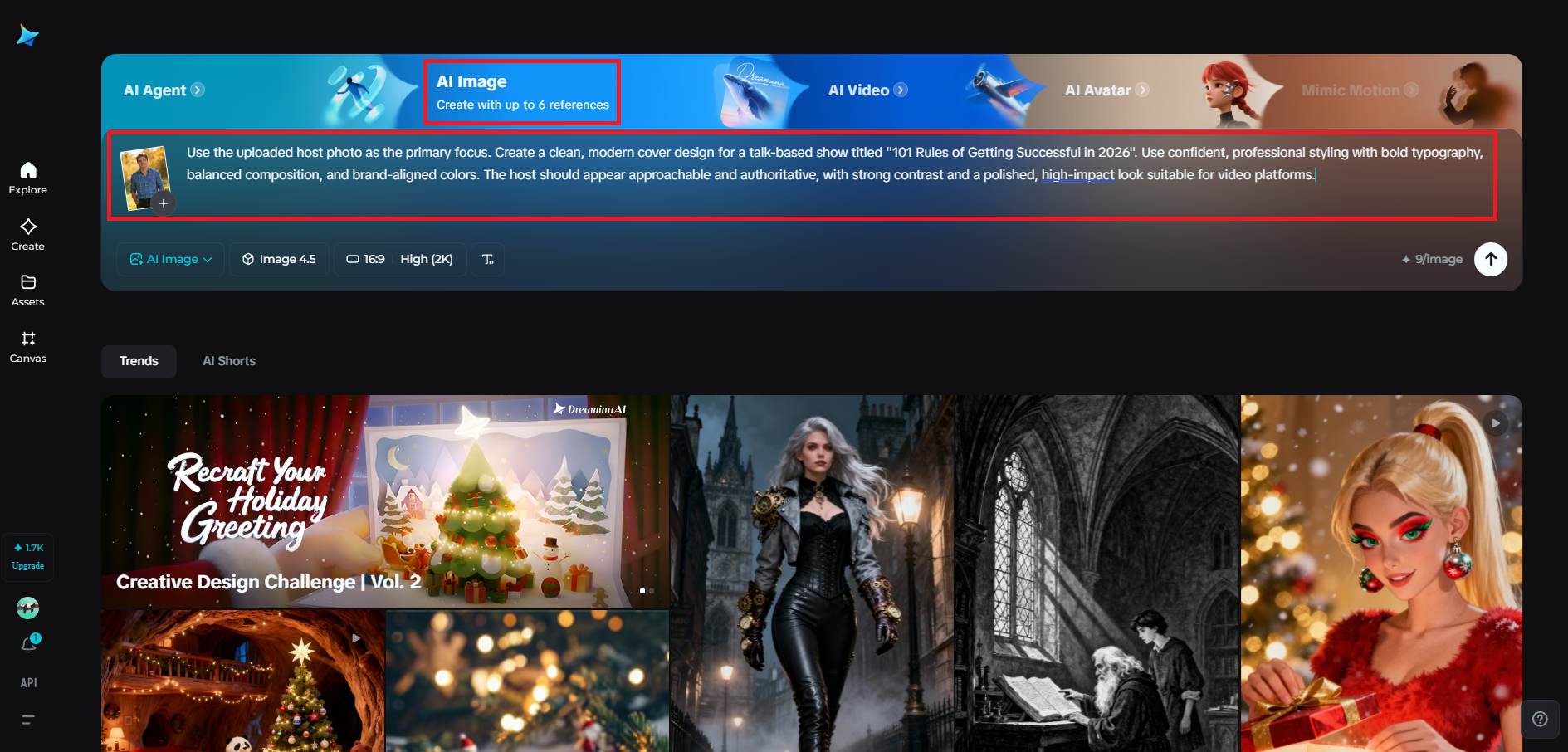 Add reference images and write a clear prompt
