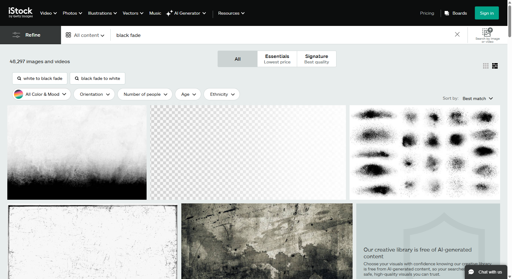 iStock black fade background interface