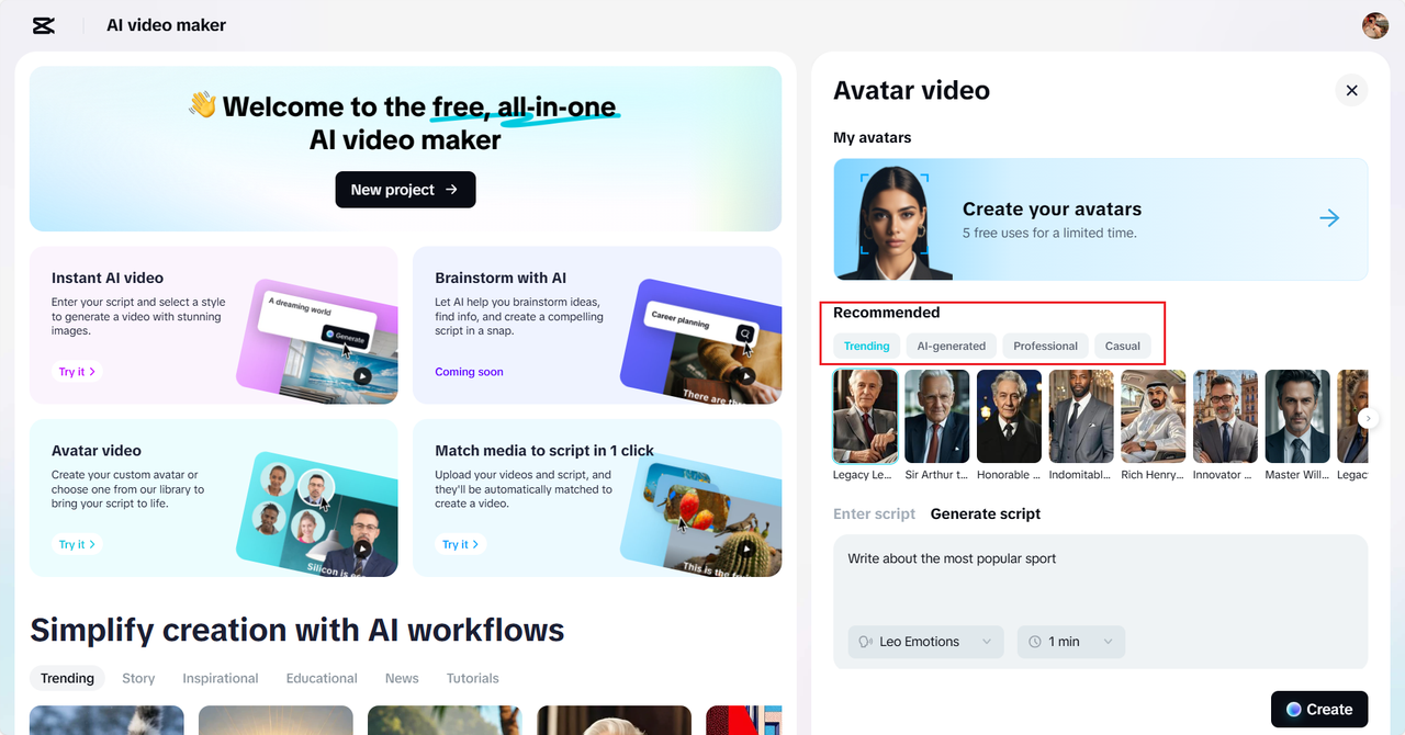 Add AI voiceover and avatar