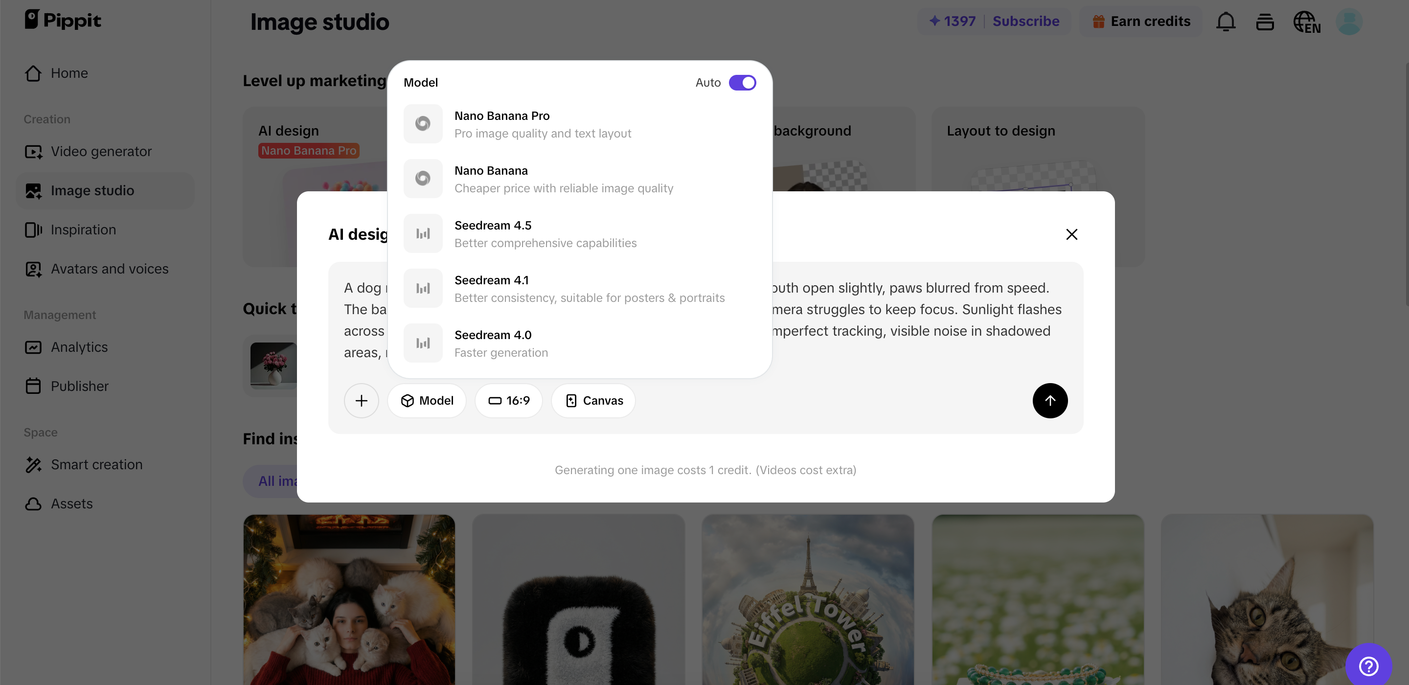 Create images on Pippit