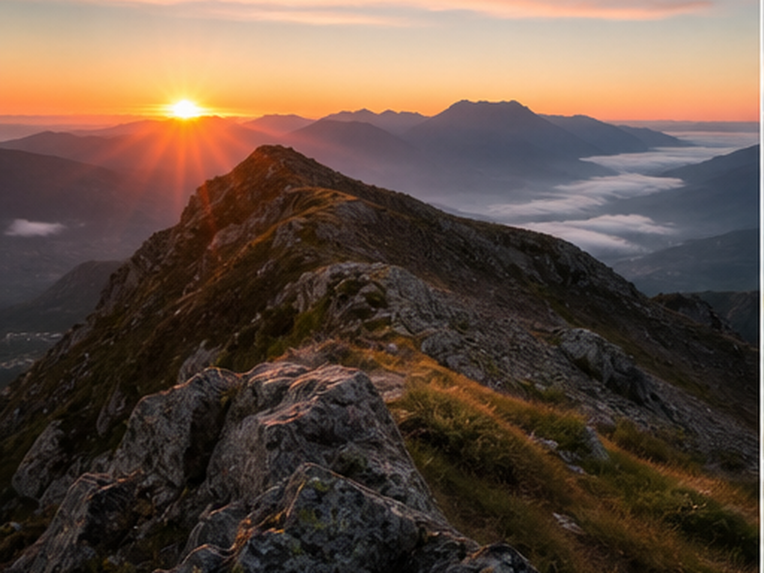 Bergkamm bei Sonnenaufgang