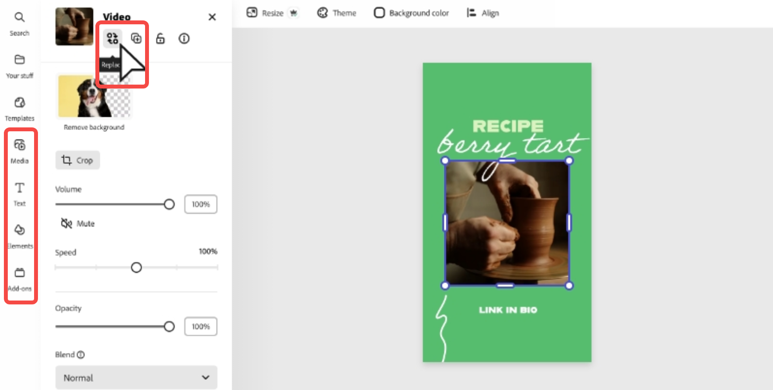 إضفاء الطابع الشخصي على القالب باستخدام Adobe Express