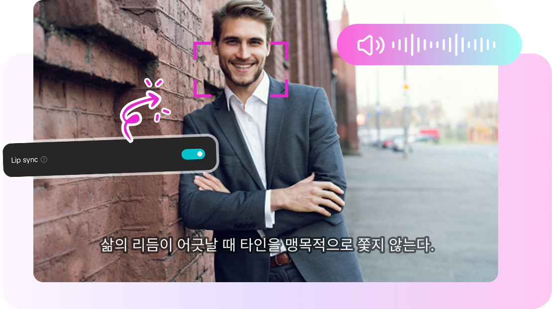 Lip-sync feature in the English to Korean translation tool