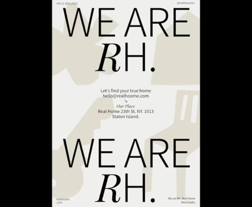 Modern sans-serif poster design with clean and simple text