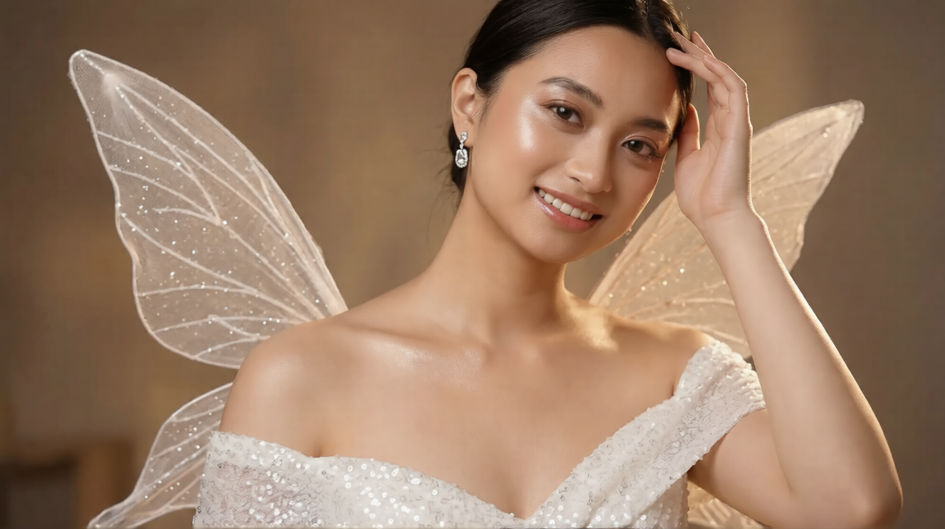 Retrato de ángel glamuroso moderno