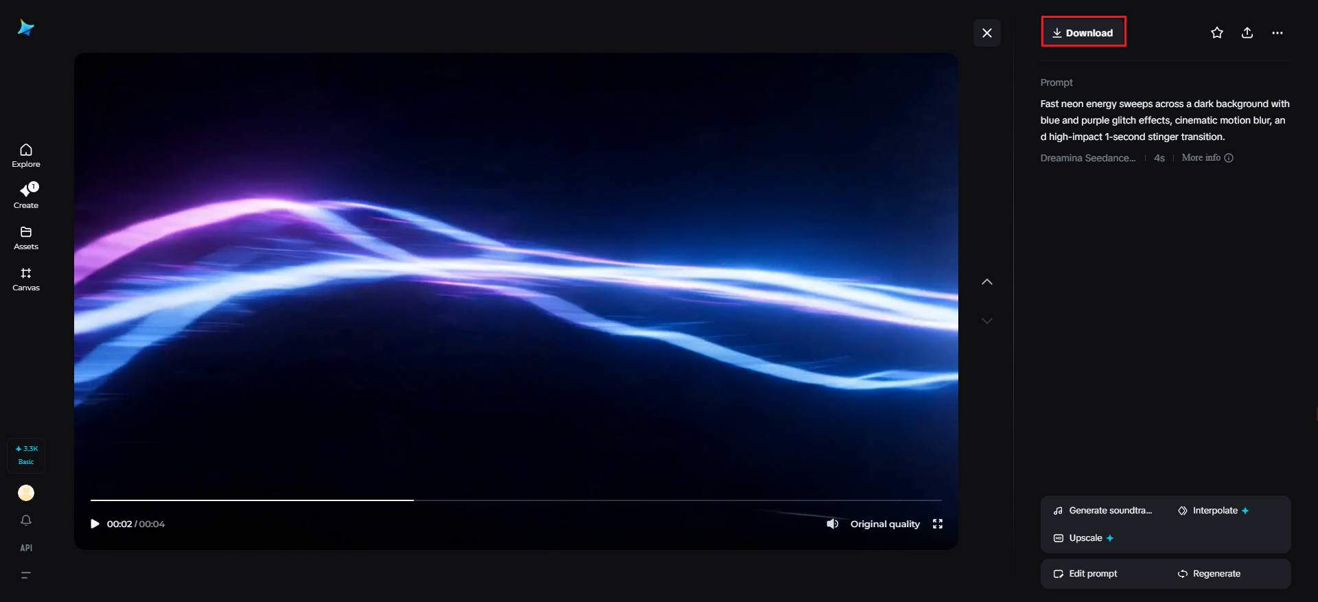 Download your transition video