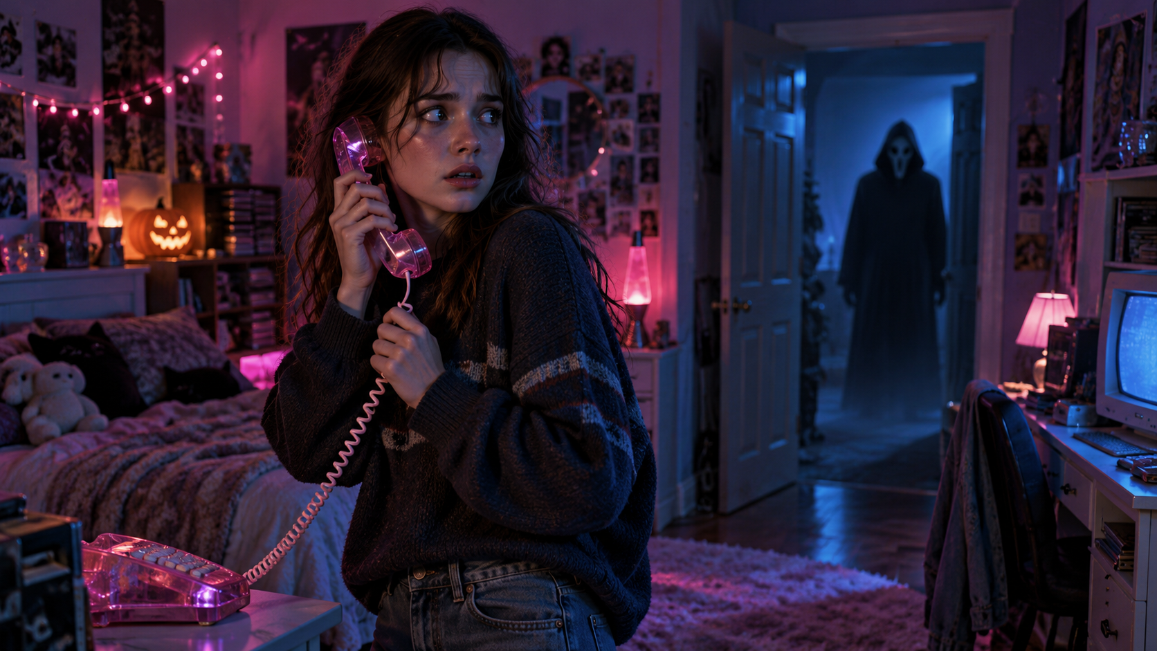 Uppmaningar om Halloween Ghostface-telefonsamtal: Cold Doorway Suspense