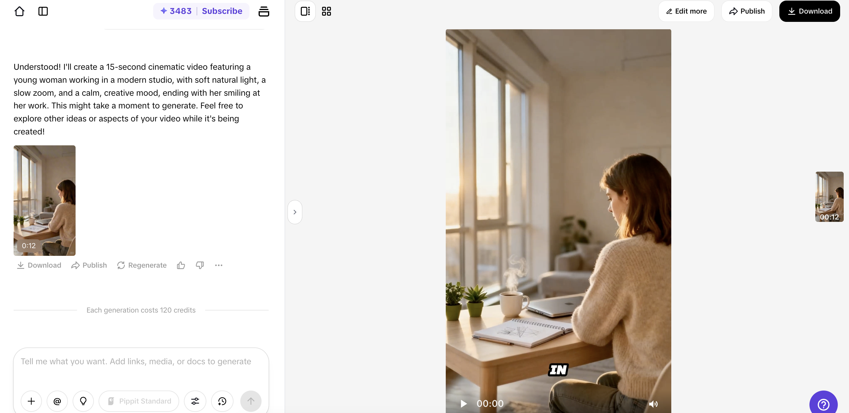 AI video generation