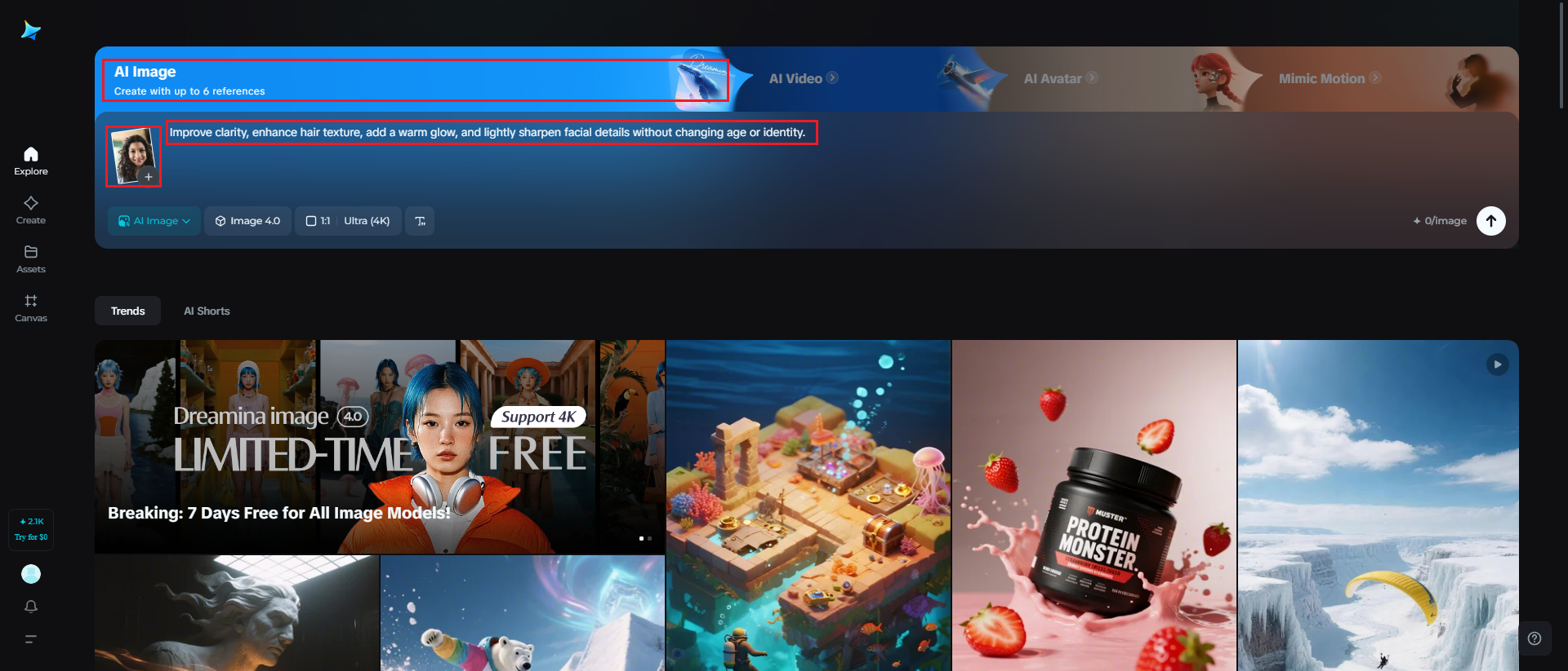 Sube tu retrato y configura el modelo